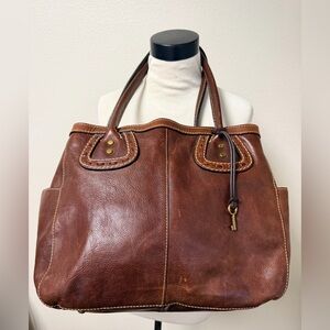 Vintage Fossil Leather Bag Large